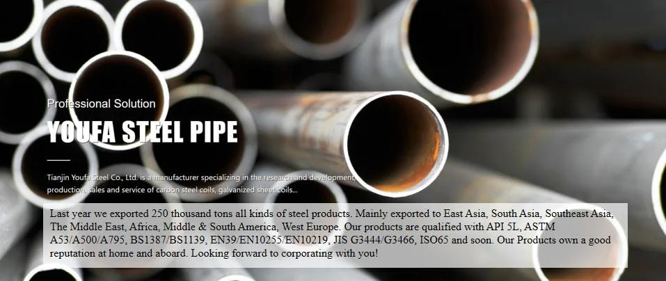 Professional Manufacturer Smls Pipe API 5L / ASTM A106 Gr. B / A53 Gr. B Sch40 Sch80 Ape Low Carbon Black Seamless Steel Pipe